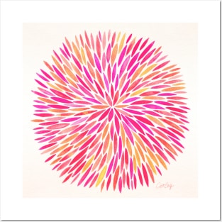 Pink Ombre Water Color Burst Posters and Art